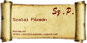 Szalai Pázmán névjegykártya